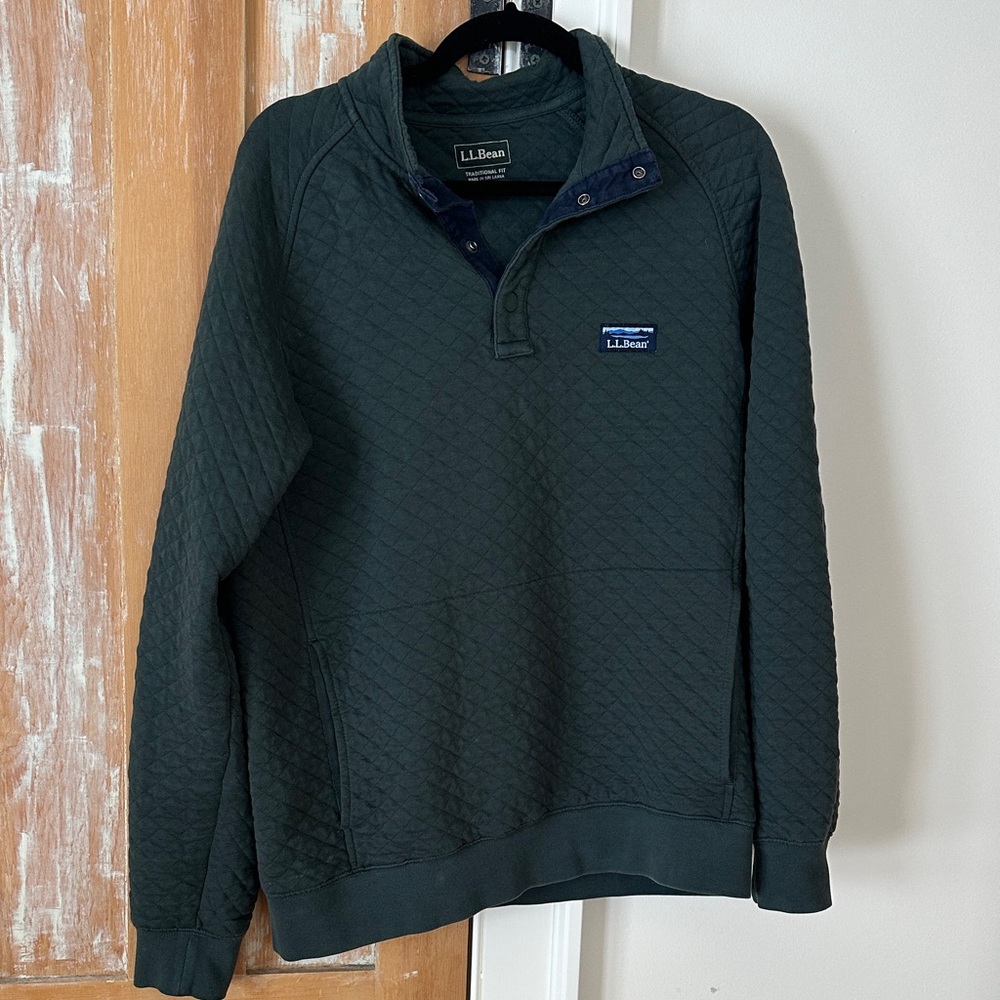 Quilted Sweatshirt, Mockneck